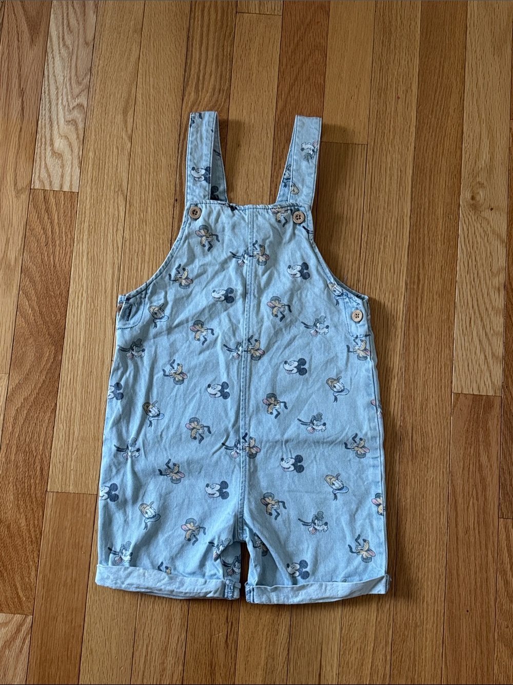 Disney Light Blue Mickey Mouse Shortalls